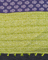 SC4350 - Linen With Bandhini Print And Border Stone